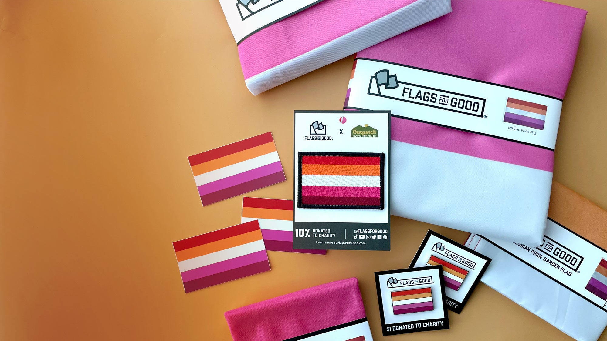 Lesbian Pride Flags Stickers Patches And Pins 1 Donated – Flags For Good