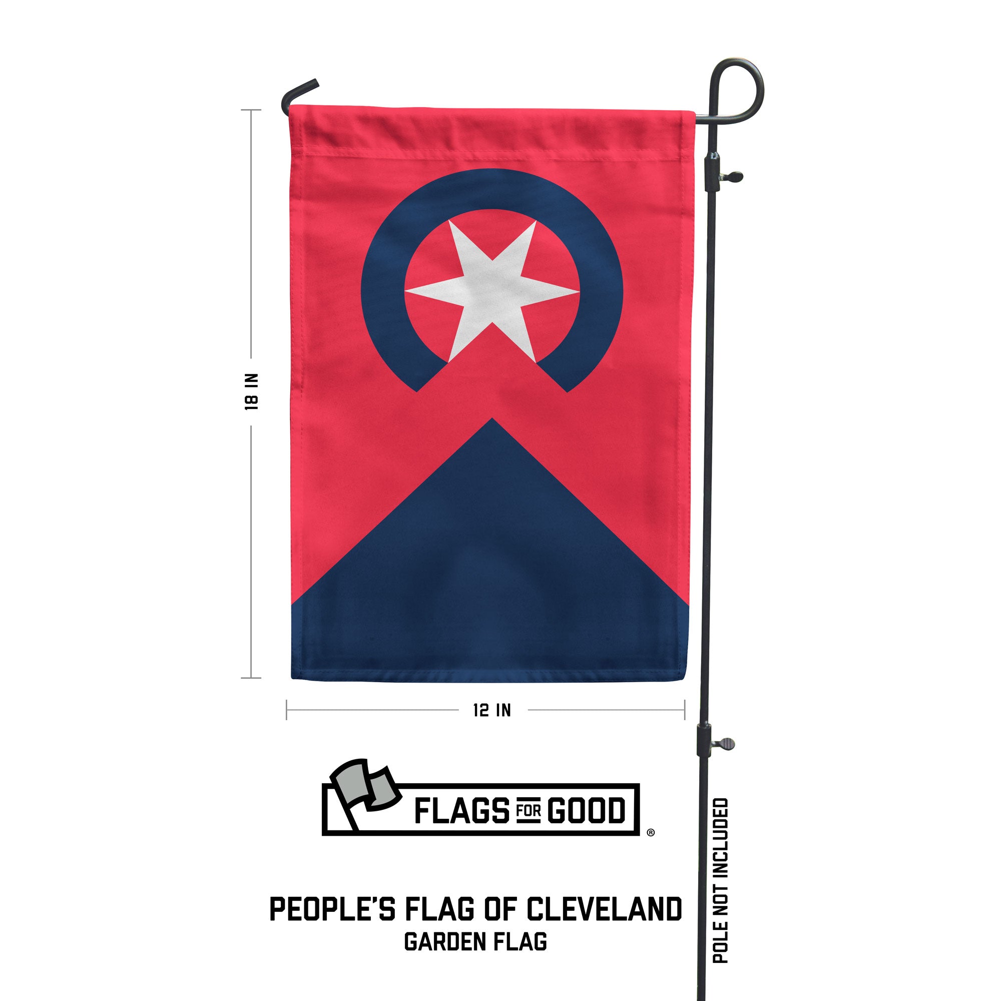 People's Flag of Cleveland vertical Garden Flag Specs