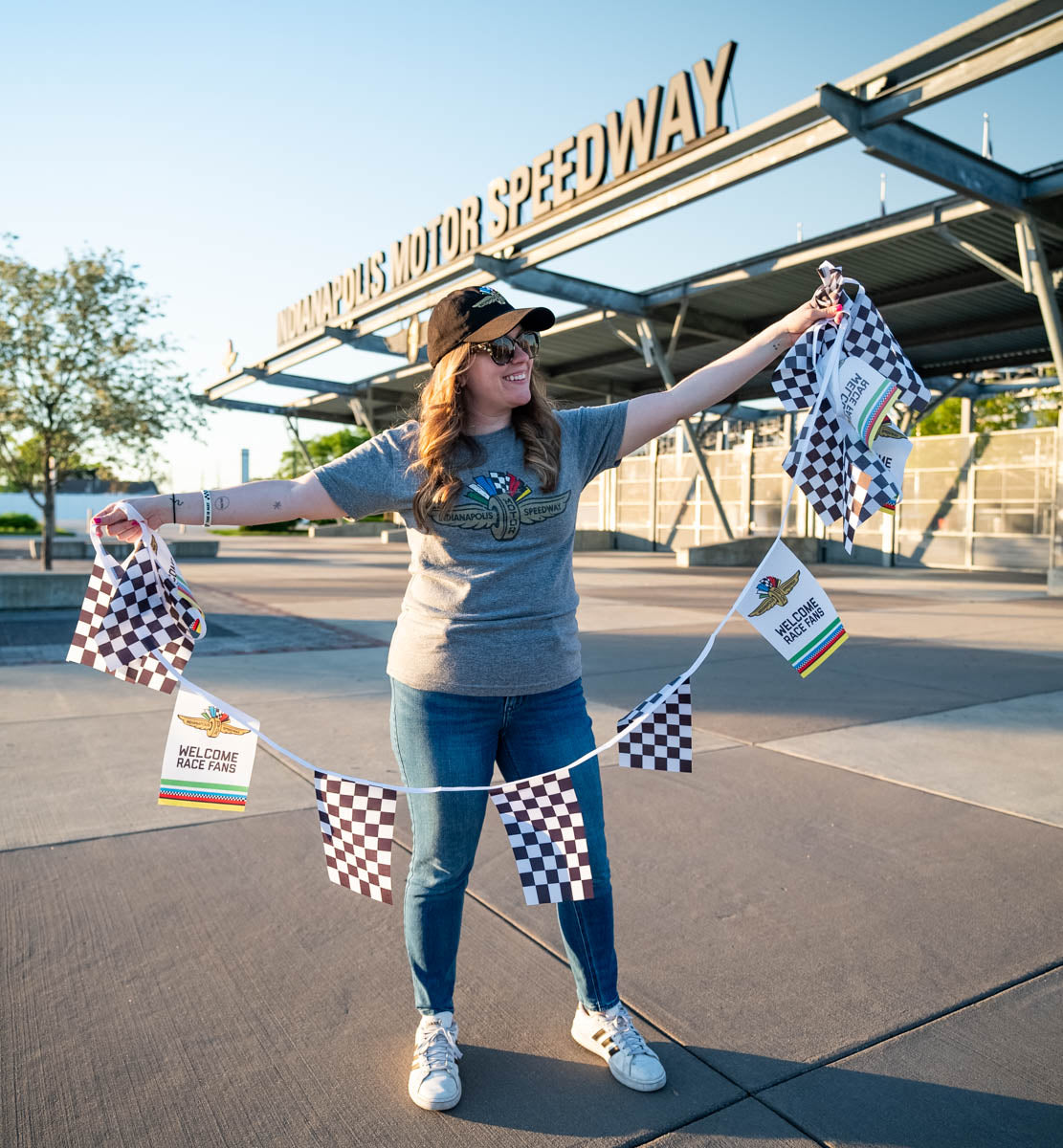 "Welcome Race Fans" Indianapolis Motor Speedway® Checkered Flag Bunting