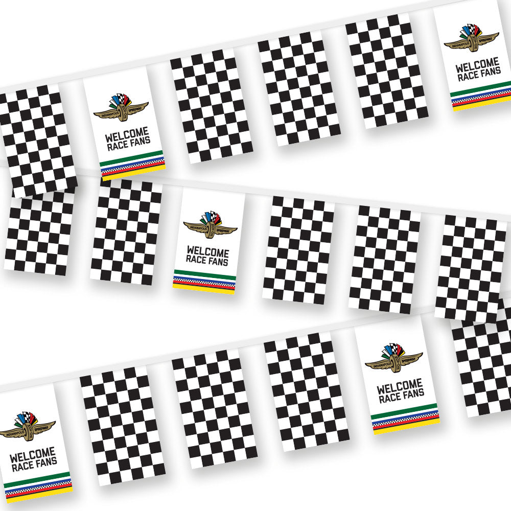 "Welcome Race Fans" Indianapolis Motor Speedway® Checkered Flag Bunting