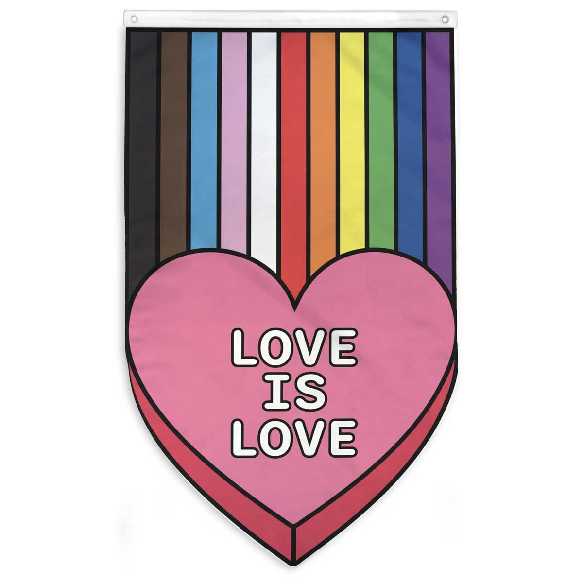 Love is Love Rainbow Heart Flag