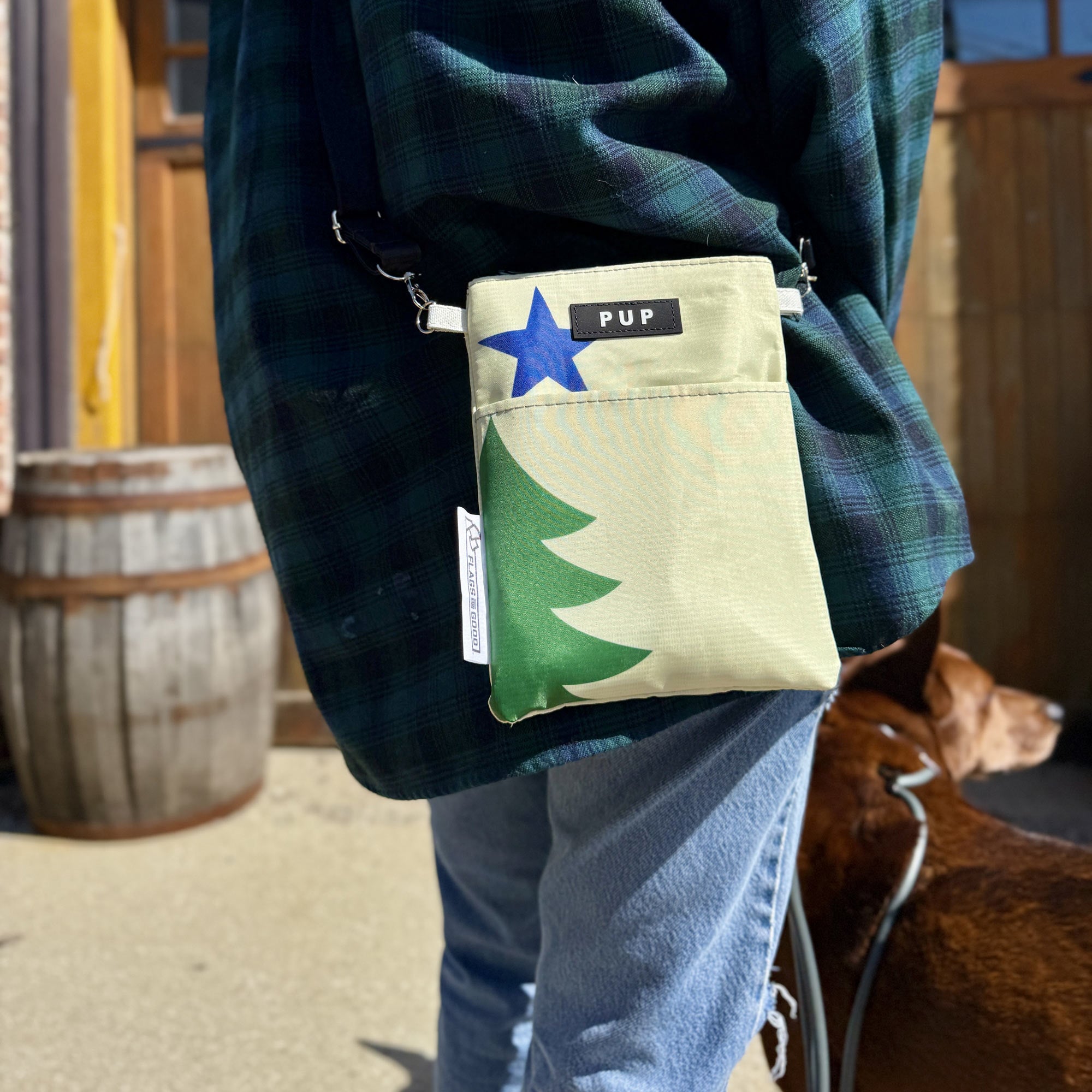 Maine 1901 repurposed flags into a crossbody bag