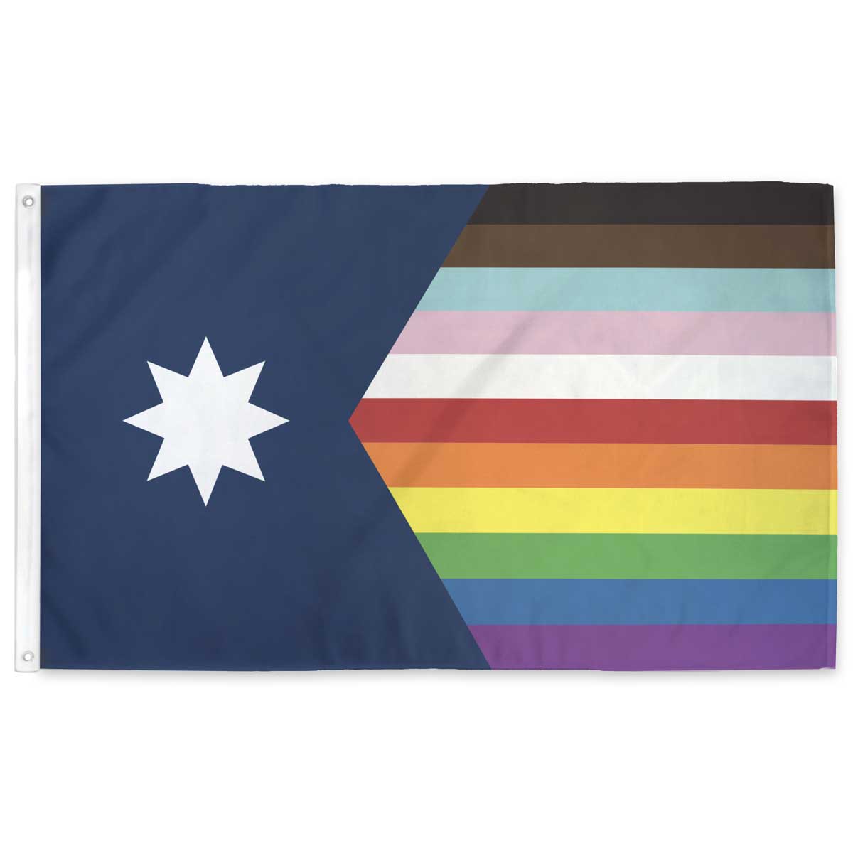 New 2023 Minnesota State Flag with Rainbow Stripes in the fly edge