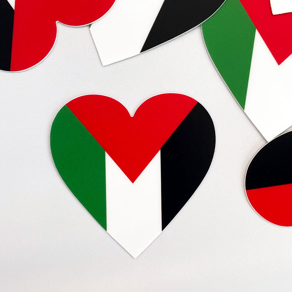 Palestine heart shaped vinyl sticker