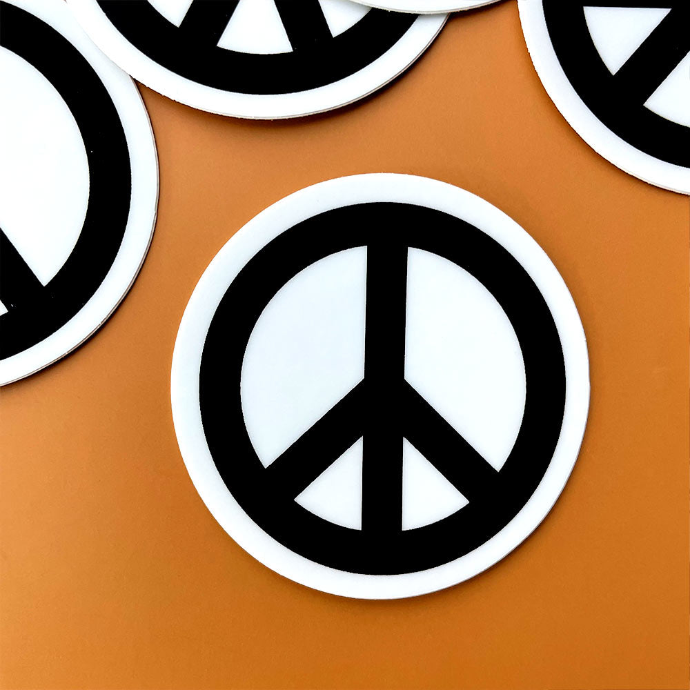 peace sign sticker black on white vinyl sticker