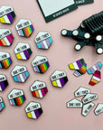 Pronoun + Pride Flag Magnetic Pin Set