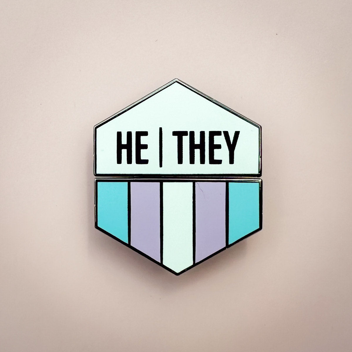 Flags For Good Pronoun + Pride Flag Magnetic Pin | He They + Trans Flag Combo