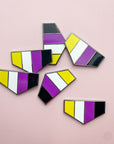Pronoun + Pride Flag Interchangeable Magnetic Pin Set by Flags For Good | Nonbinary Pride Flag Bottom Badges