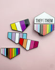 Pronoun + Pride Flag Interchangeable Magnetic Pin Set by Flags For Good