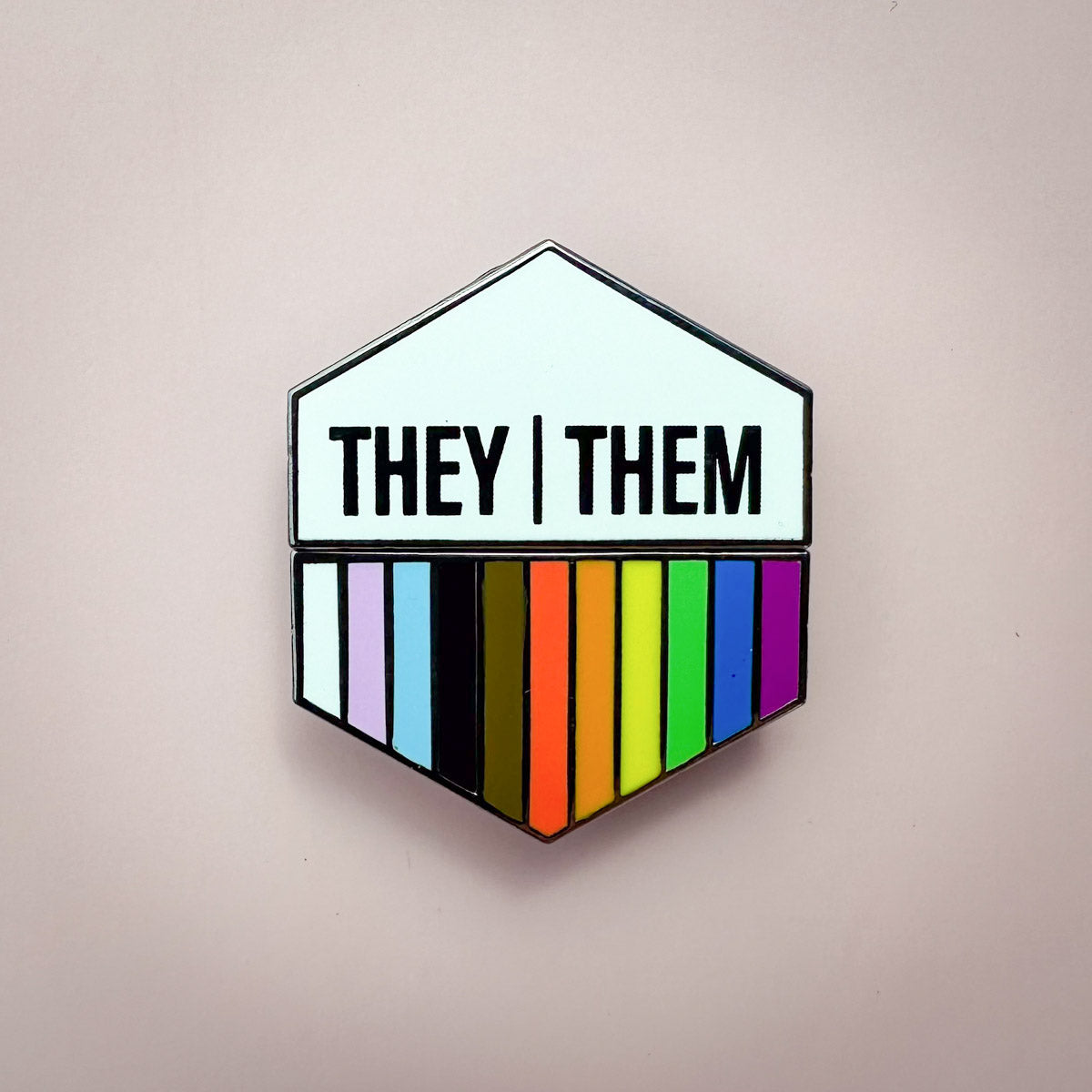 Flags For Good Pronoun + Pride Flag Magnetic Pin | They Them + Rainbow Pride Flag Combo