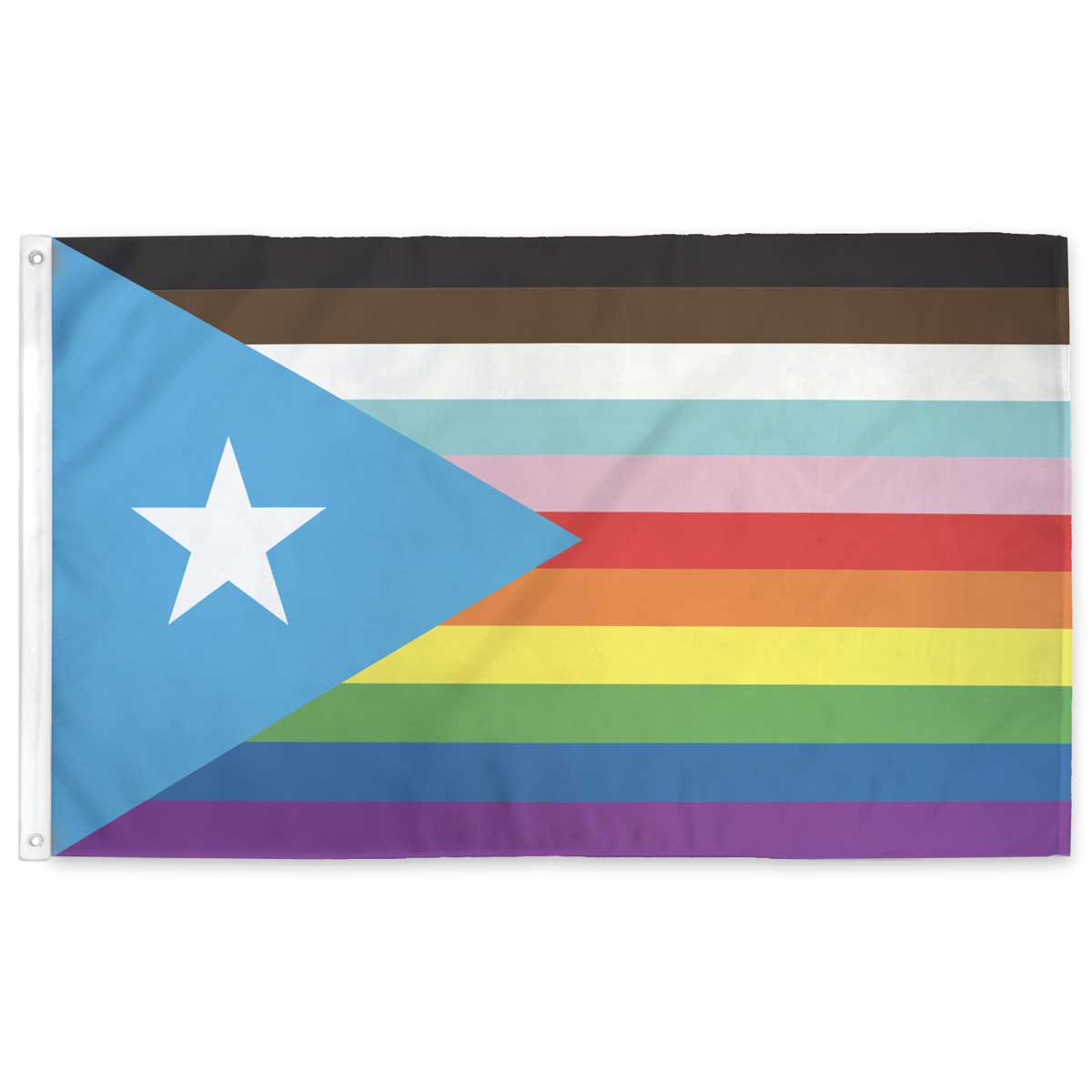 Updated Puerto Rico Flag with Progress flag stripes by Flags for Good