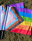 Rugby and Soccer Referee Progress Flag On Poles Set Open Flat Lay  
