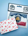 Utah flag snowboard stomp pad by Flags For Good in packaging showing 3M backing