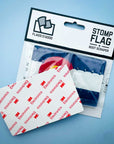 Colorado Flag Snowboard Stomp Pad by Flags For Good and its packaging showing the 3M backing