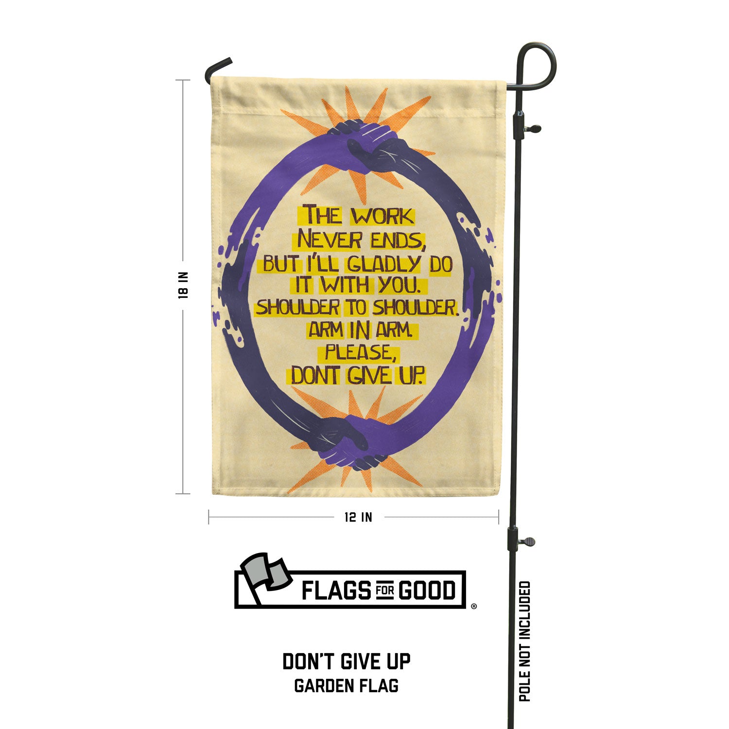 Don't Give Up Garden Flag
