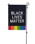 Black lives matter rainbow pride garden flag 
