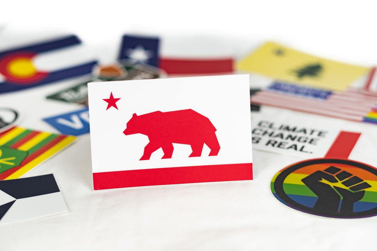 california state flag redesign sticker