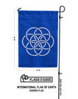 Planet Earth Garden Flag measuring 12 by 18 inches