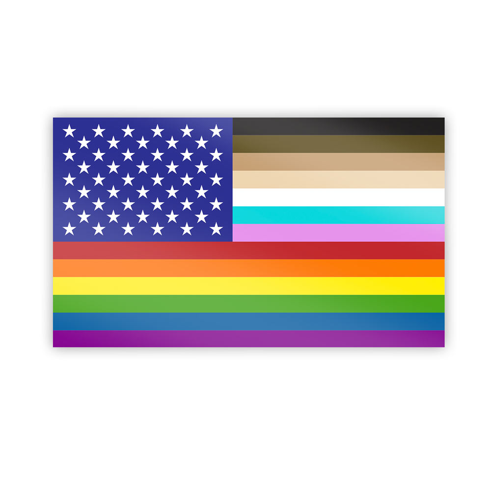 "for all" u.s. flag sticker