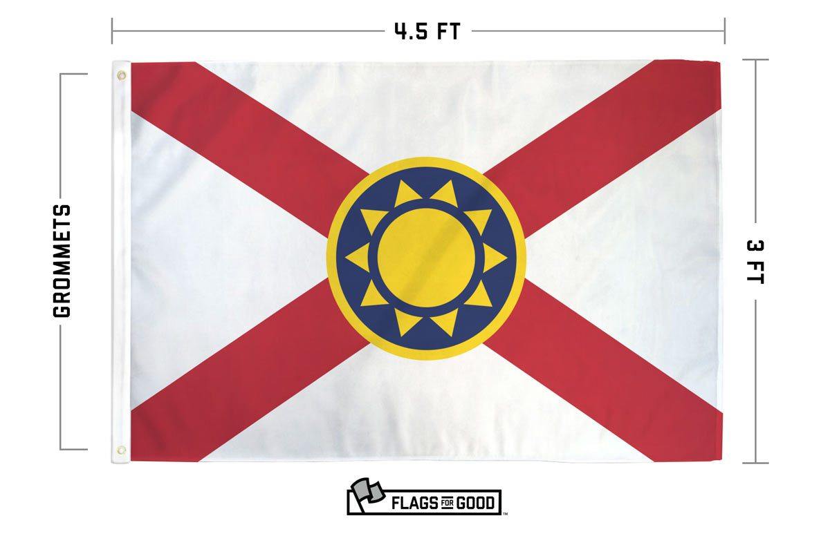 Florida Sunshine Flag measuring 3 by 4.5 feet
