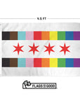 Chicago gay pride flag measuring 3 by 4.5 feet 