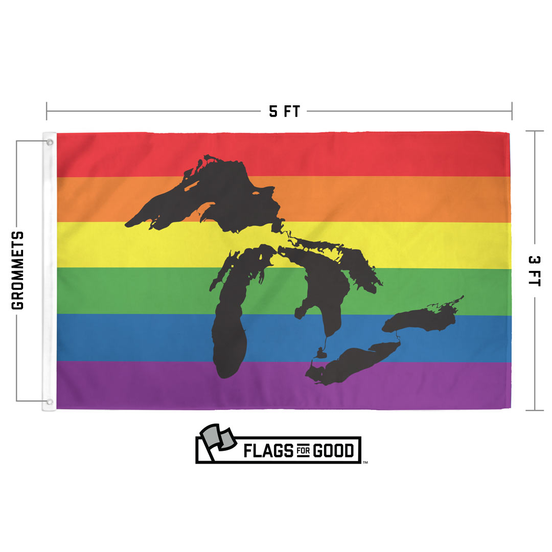 Great Lakes rainbow pride flag