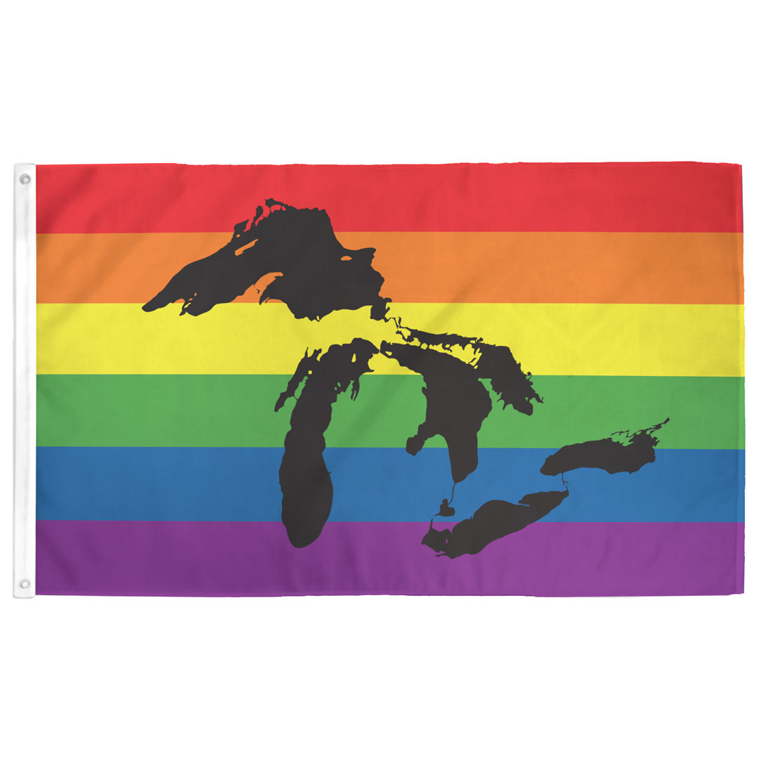 Great Lakes rainbow pride flag