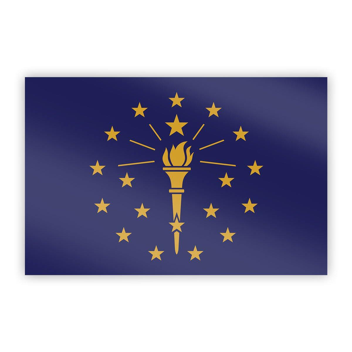 Indiana IN Flag Bass Fish Fishing Woods Lake Vinyl Sticker