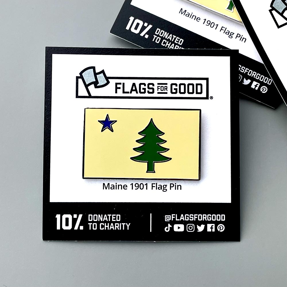 Maine 1901 flag hard enamel pin