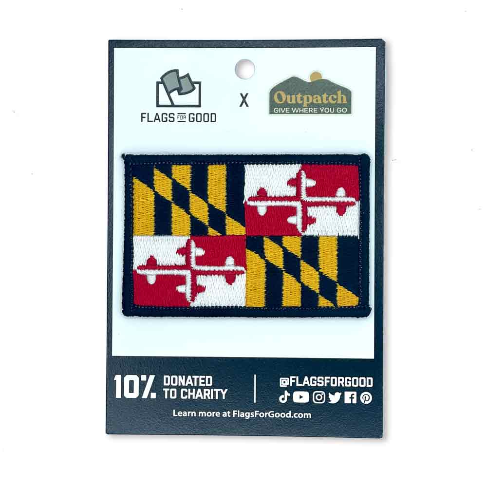 Maryland state flag patch in packaging