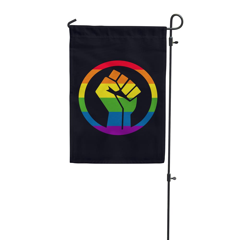 Rainbow BLM Fist garden flag