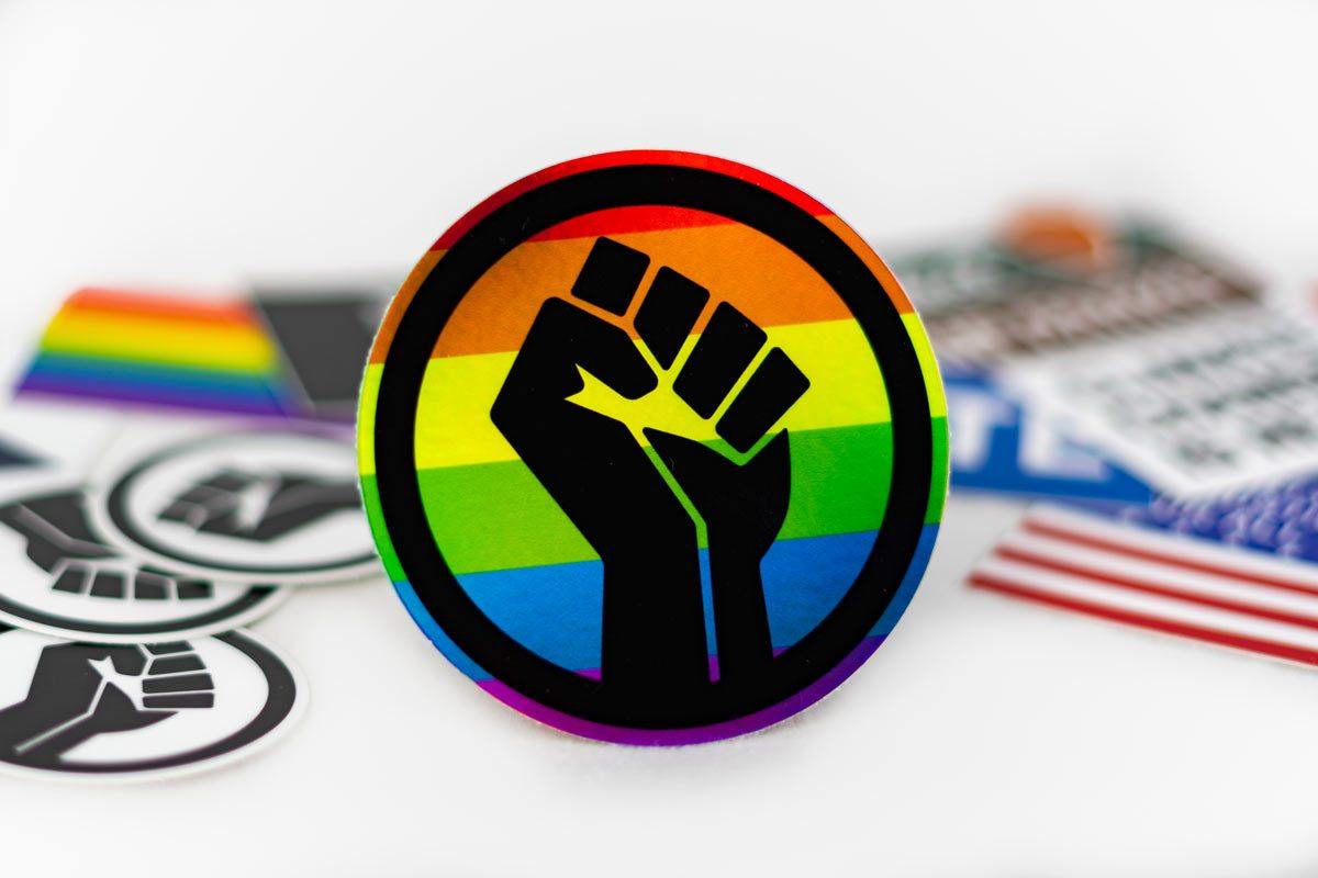 Black Lives Matter Pride Fist Sticker - Holographic - Flags For Good