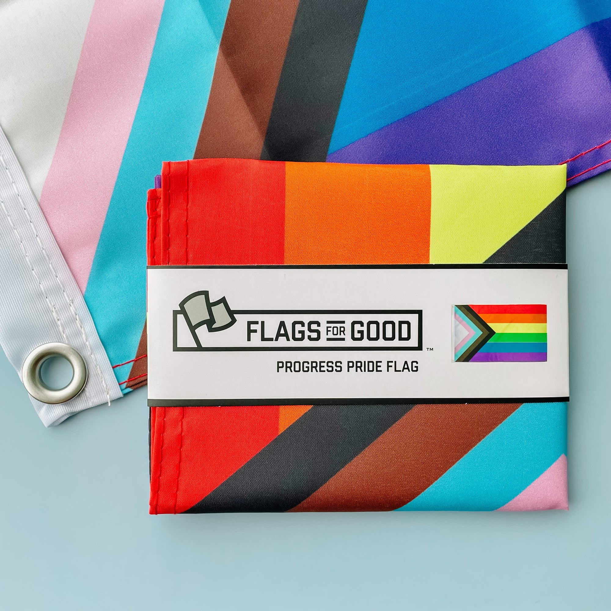 Progress Pride Flag - 18in x 12in Flags For Good Folded Flag