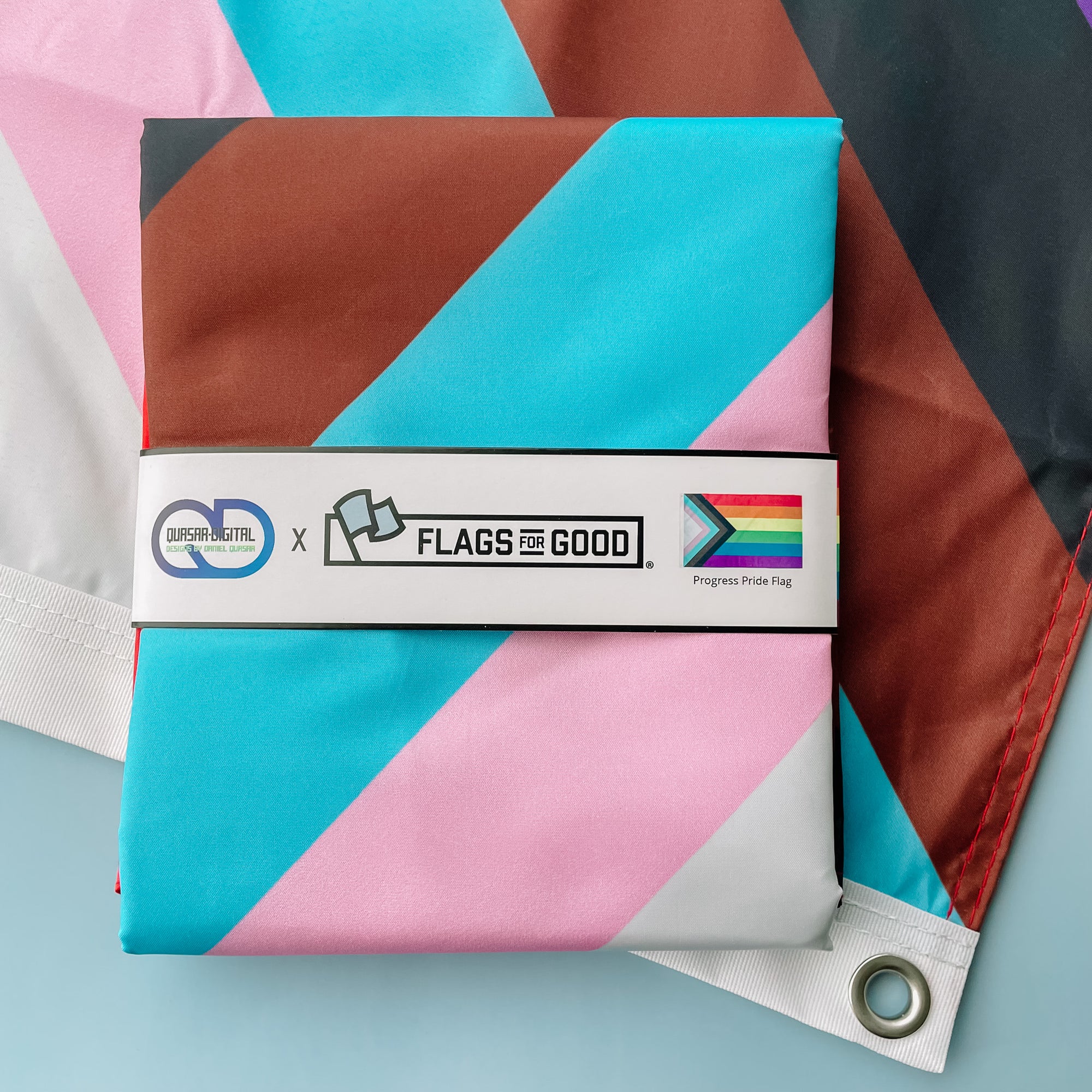 Progress Pride Flag - 3ft x 5ft Flags For Good Folded Flag