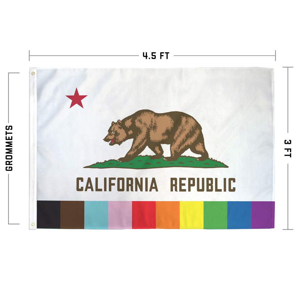Rainbow California Pride Flag | $1 Donated to LGBTQ+ Organizations