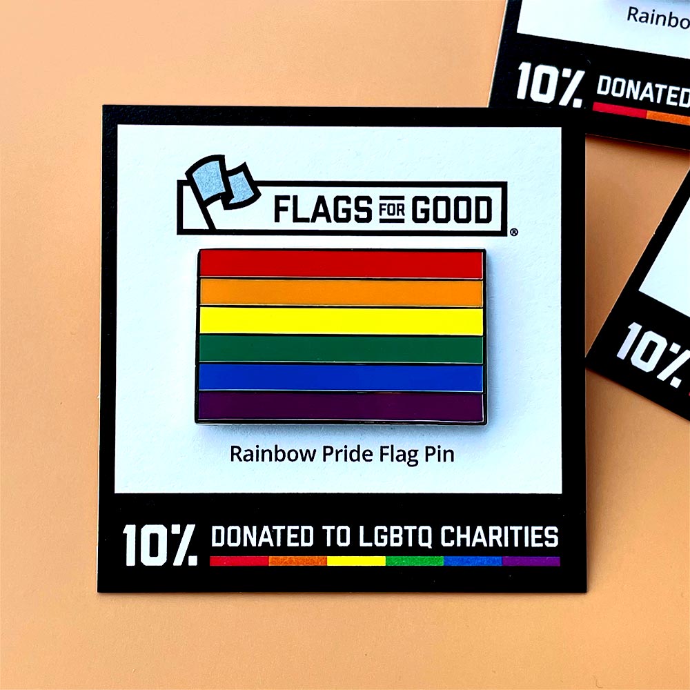 rainbow pride flag hard enamel pin