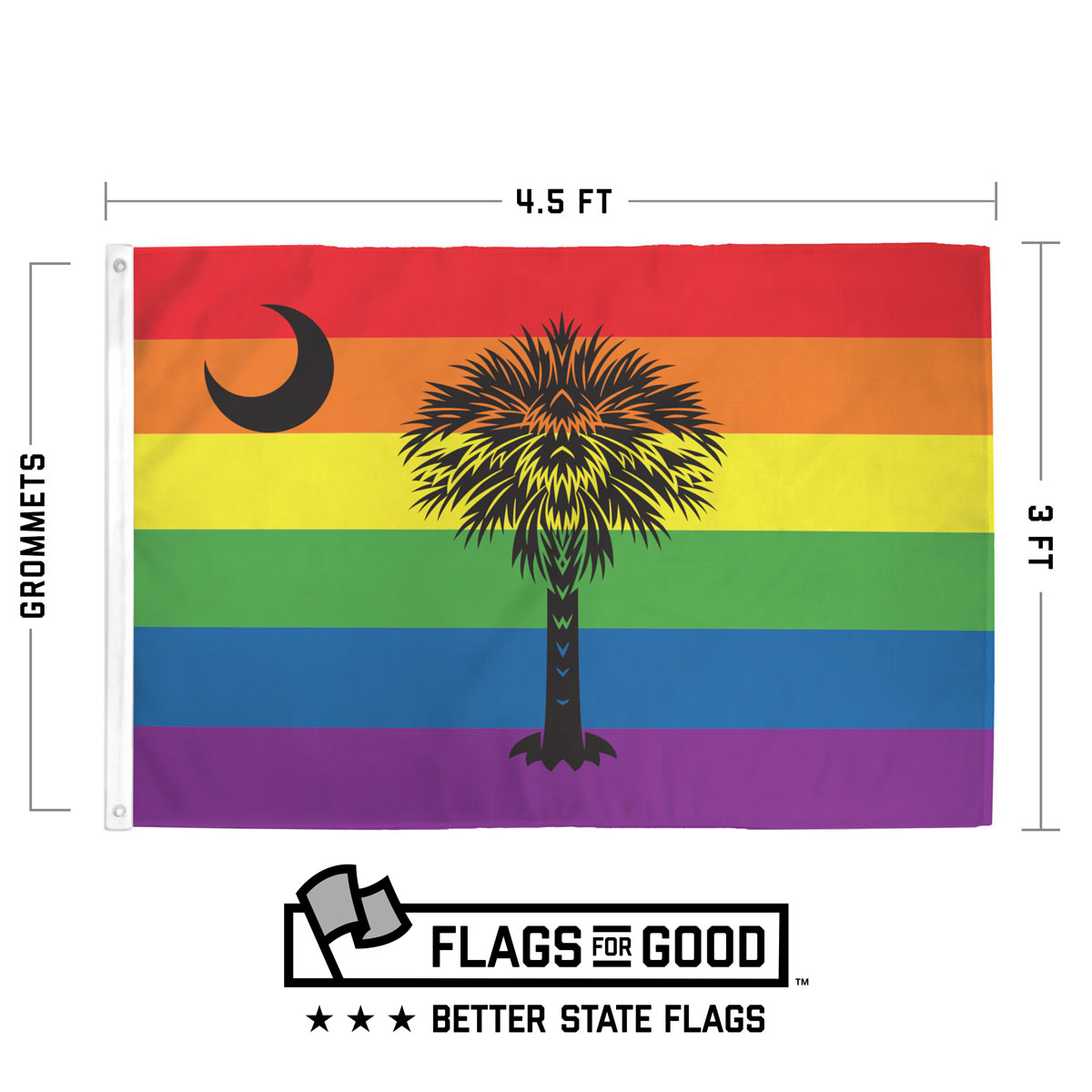 South Carolina Pride flag Measurements