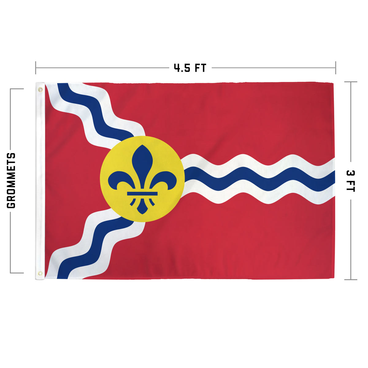 St. Louis Flag  3' x 4.5' Durable Polyester Flag – Flags For Good