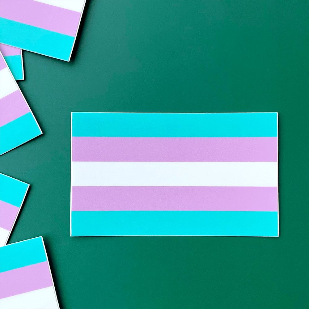 Transgender pride flag vinyl sticker