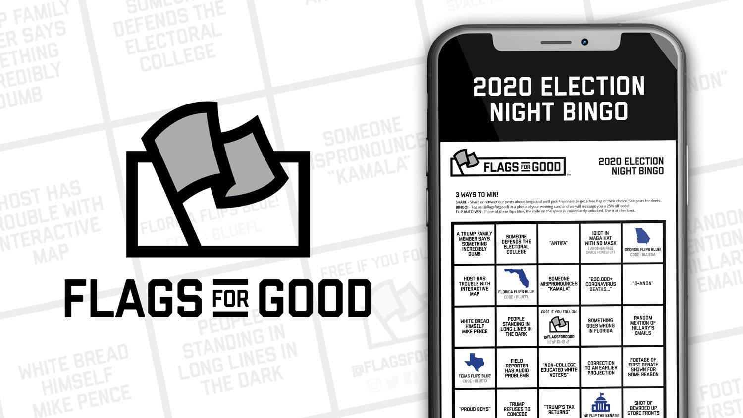 2020 Election Bingo Card - Flags For Good