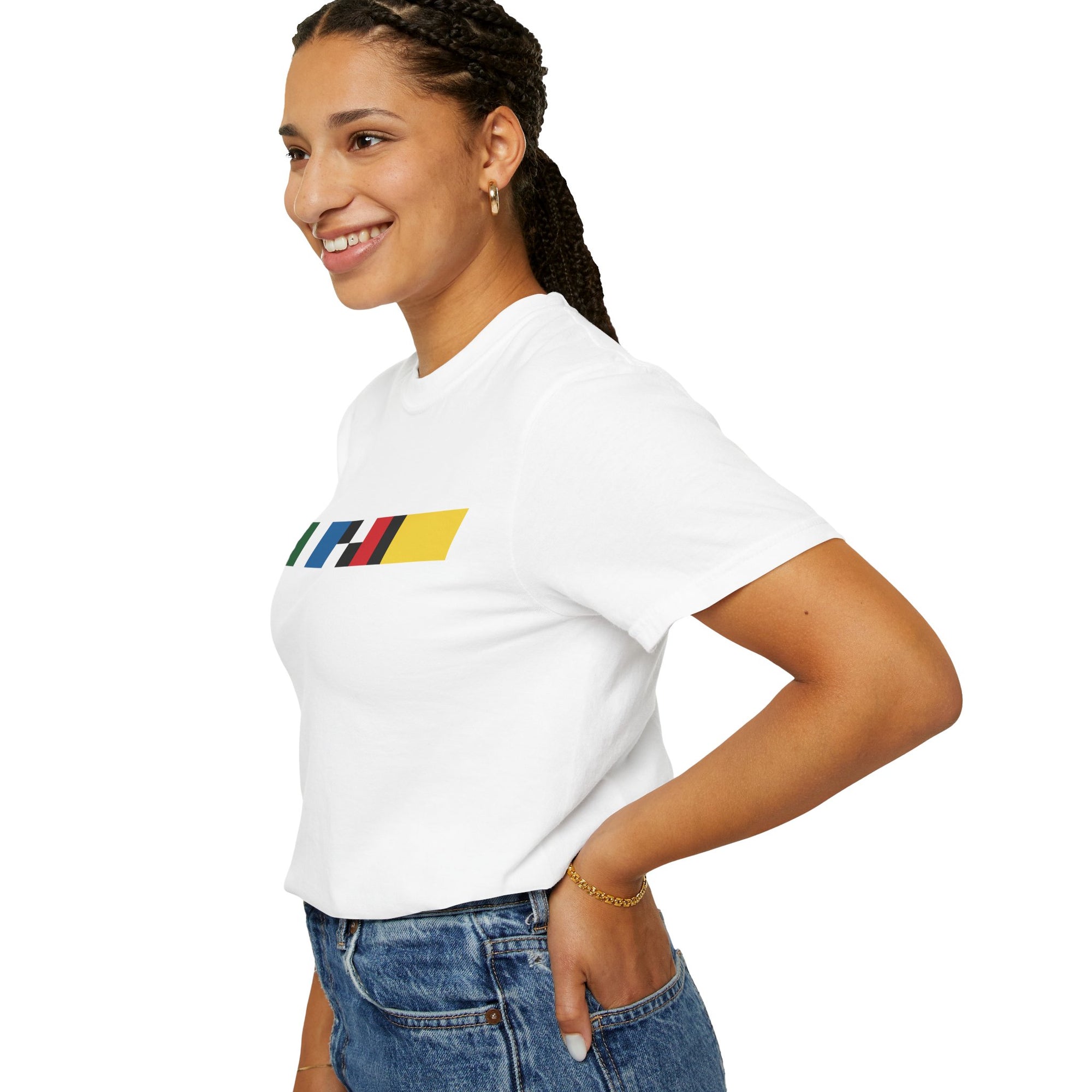 Indianapolis Motor Speedway X Flags For Good Flag Stripe T-Shirt