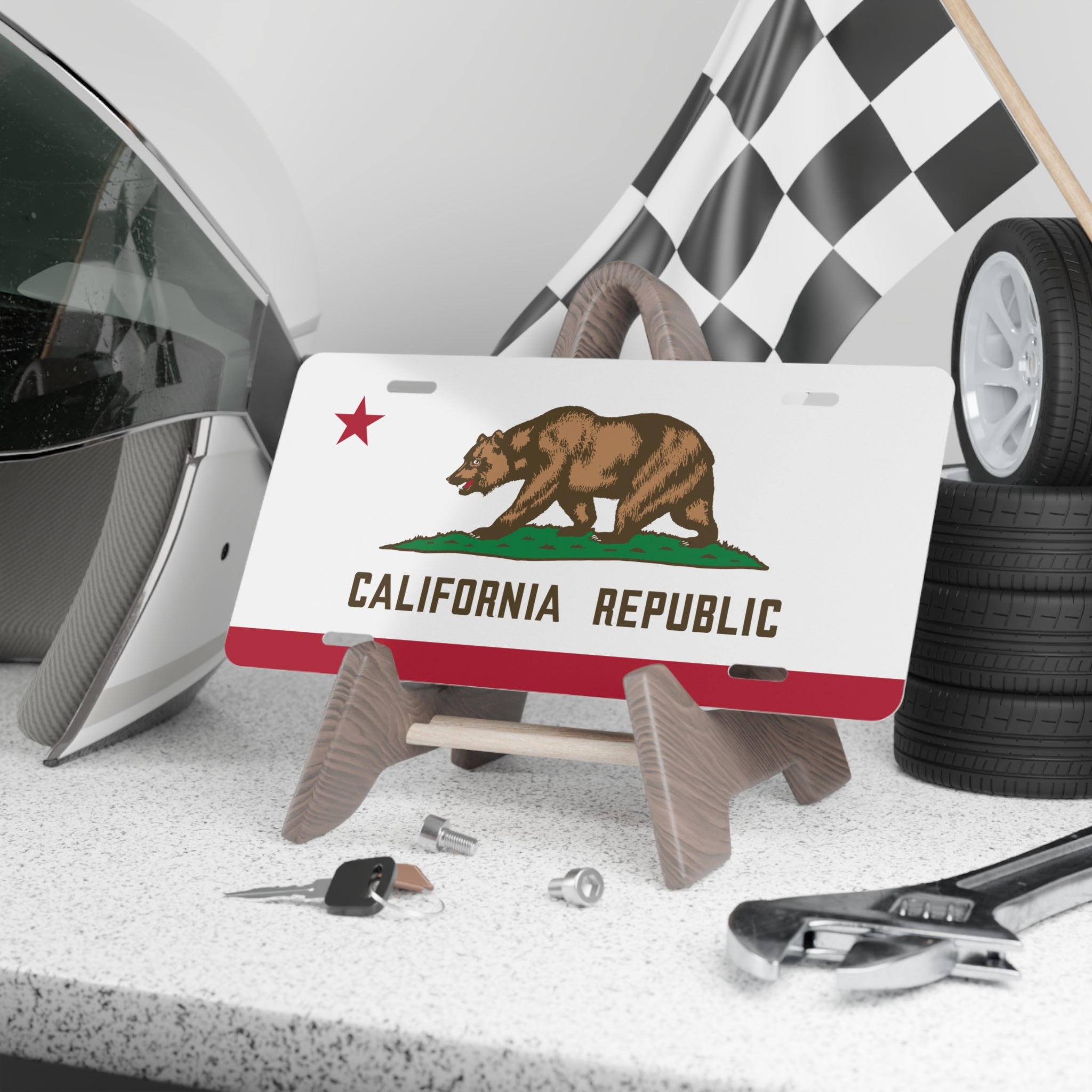 California Bear Flag Vanity License Plate