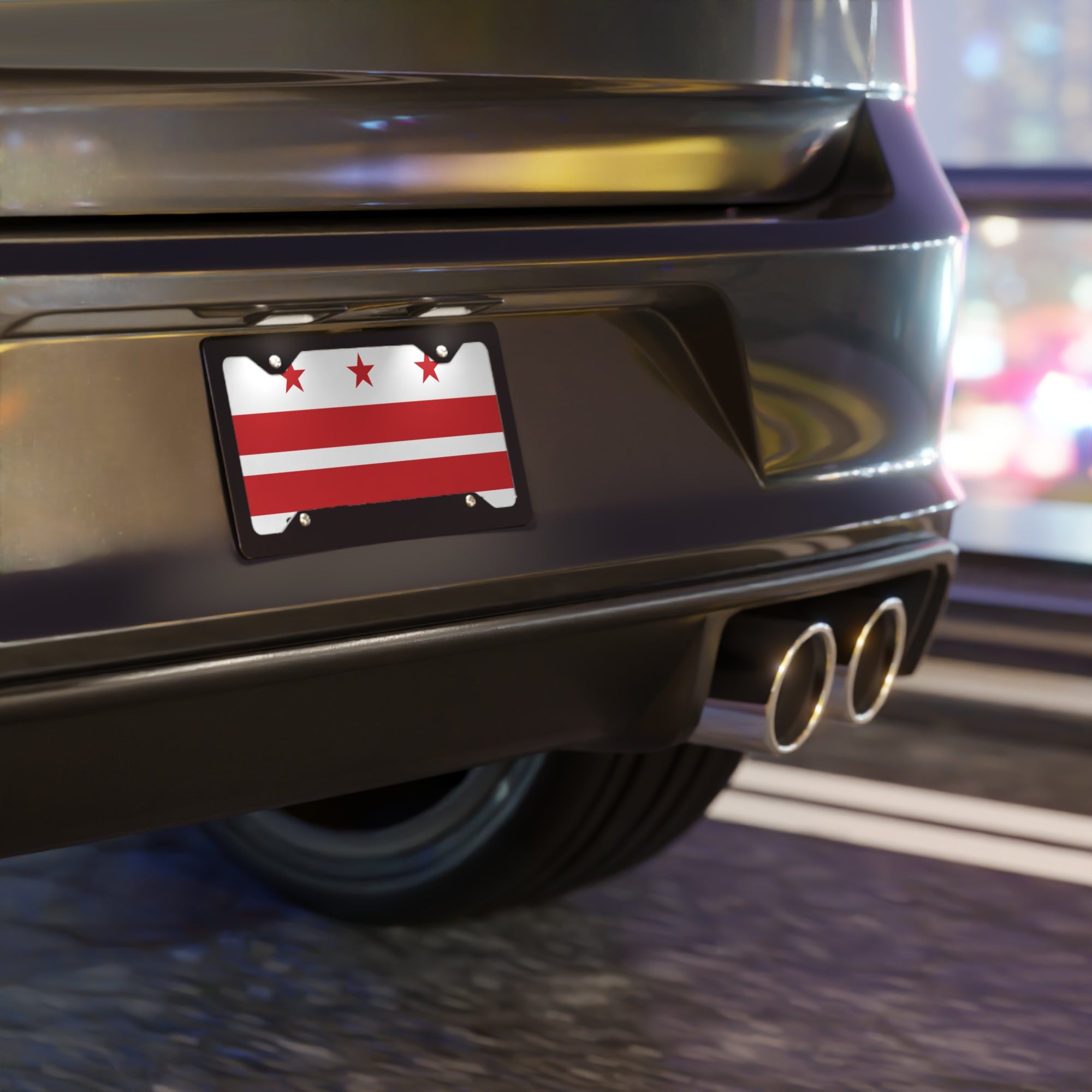 Washington D.C. Flag Vanity License Plate