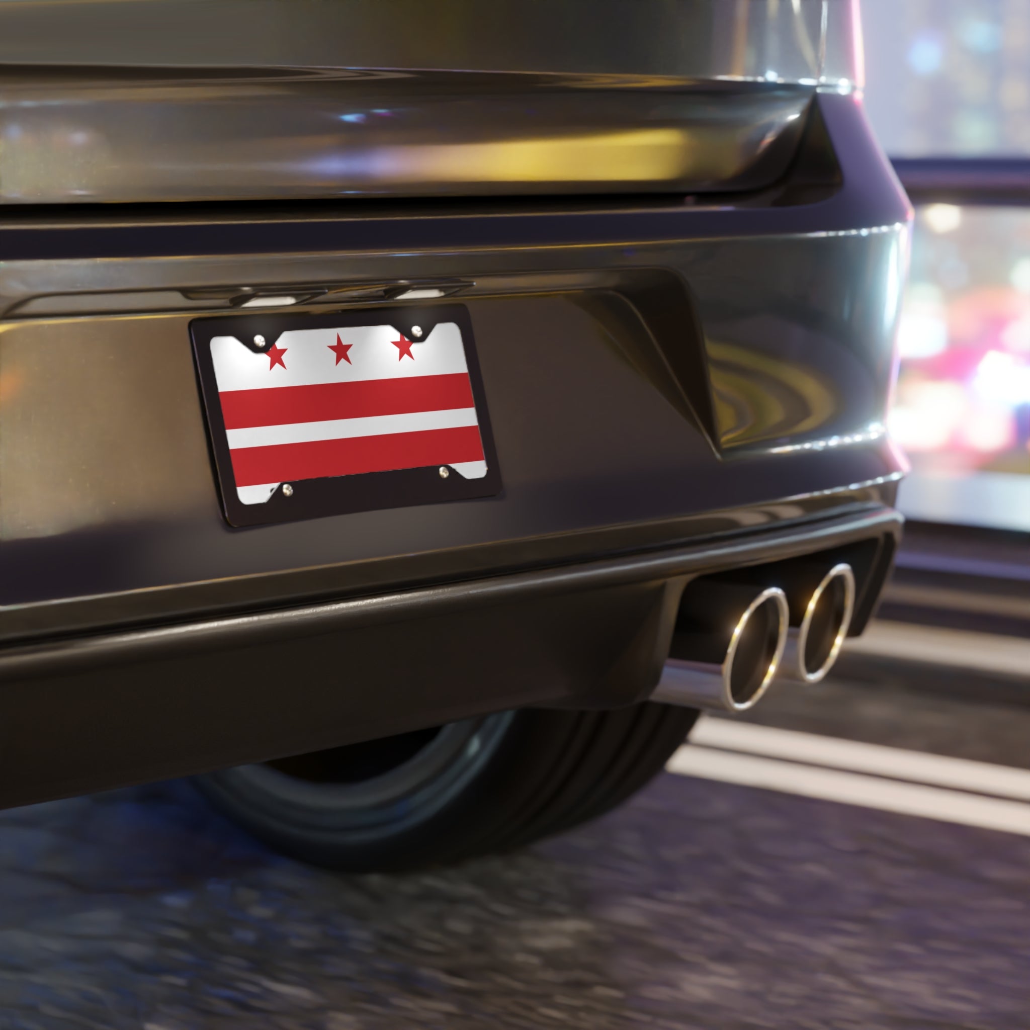 Washington D.C. Flag Vanity License Plate