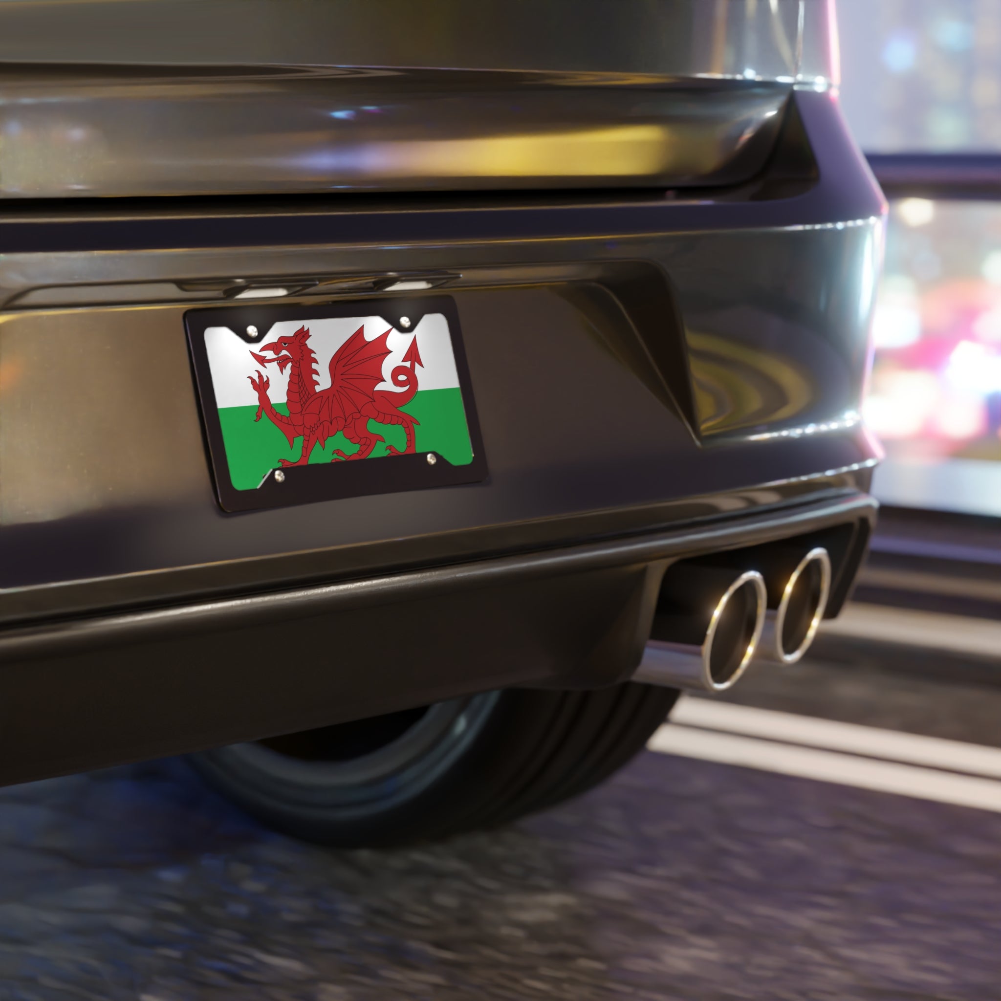 Welsh Red Dragon (Baner Cymru) Flag Vanity License Plate