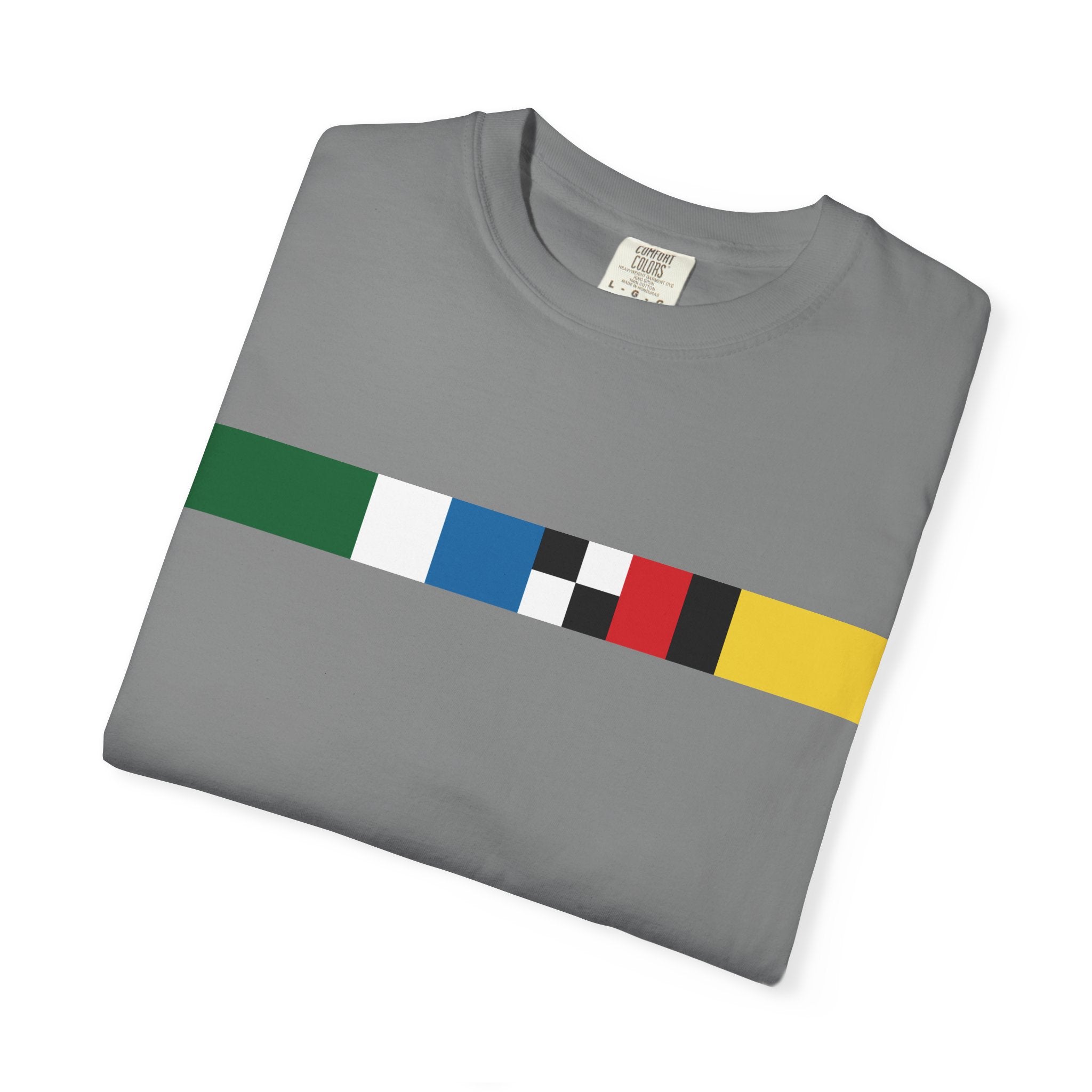 Indianapolis Motor Speedway X Flags For Good Flag Stripe T-Shirt