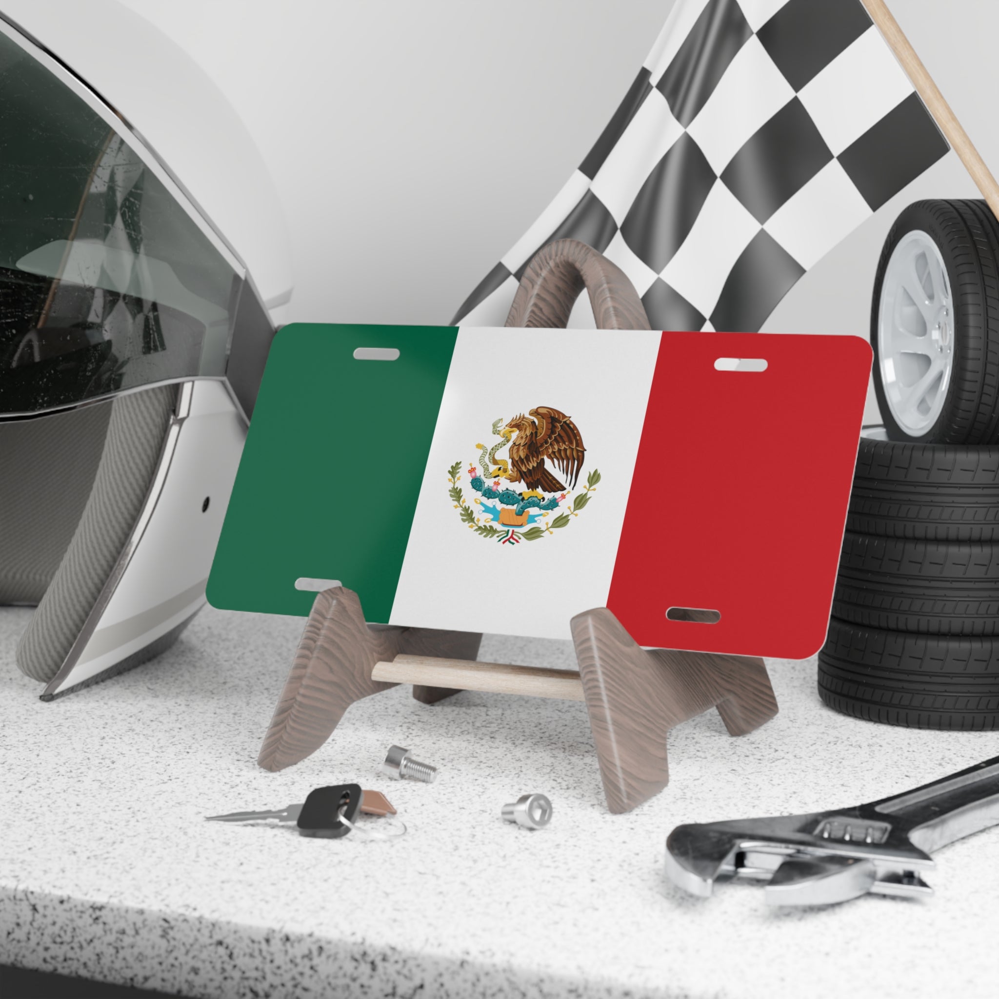 Mexican Flag Vanity License Plate