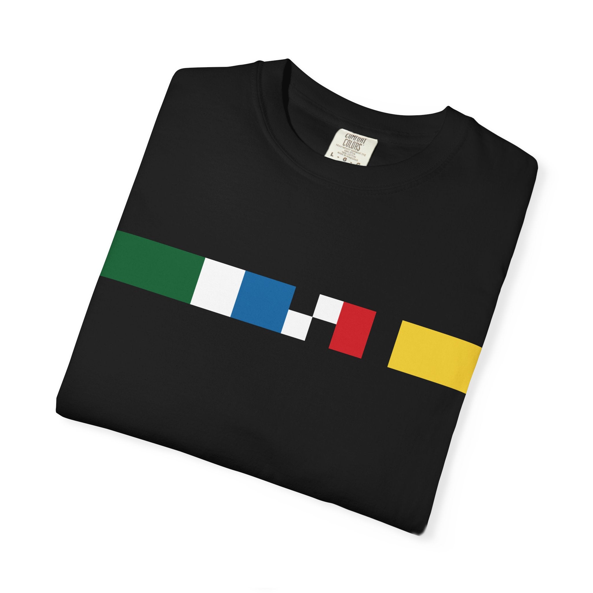 Indianapolis Motor Speedway X Flags For Good Flag Stripe T-Shirt