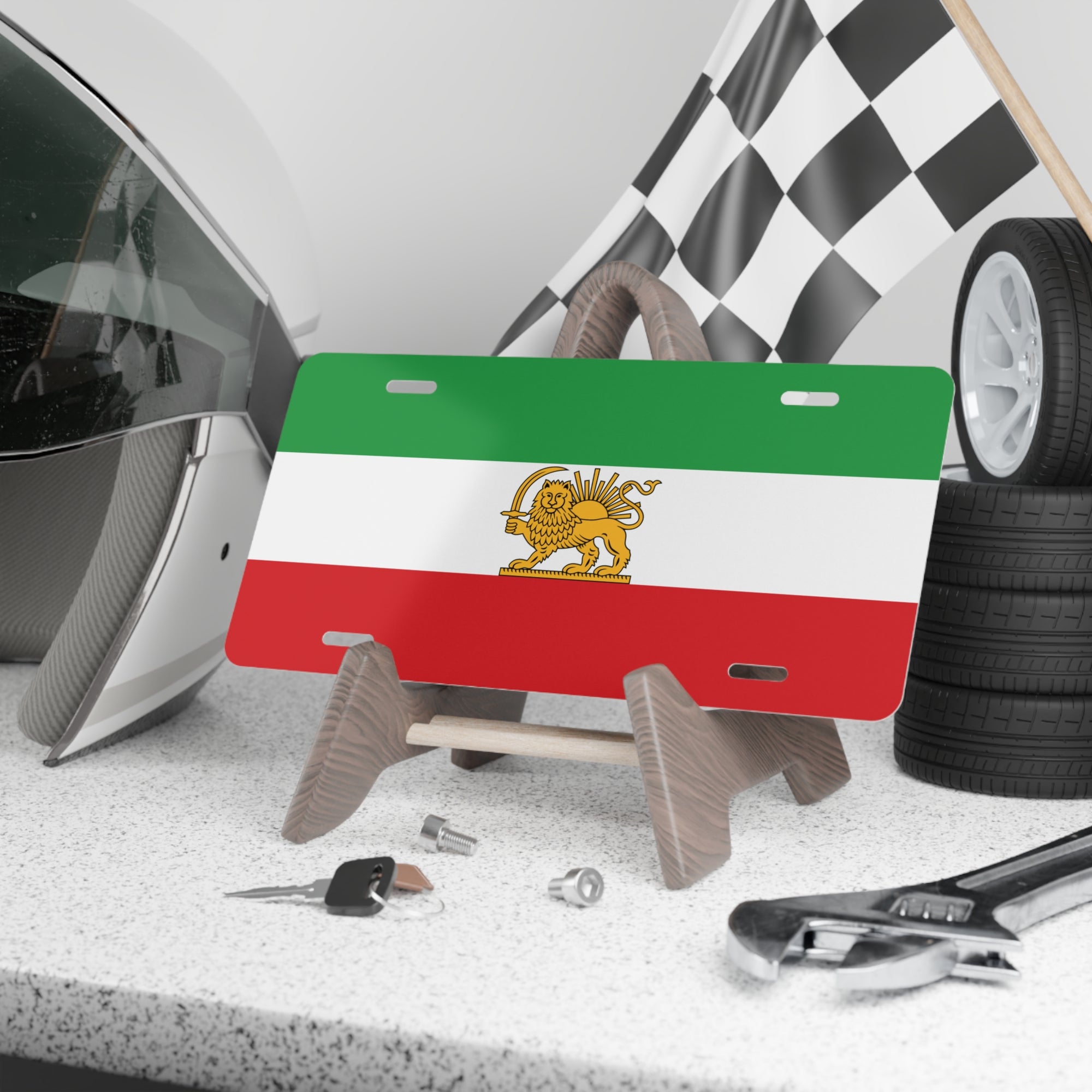 Persian Lion Flag Iran Vanity License Plate