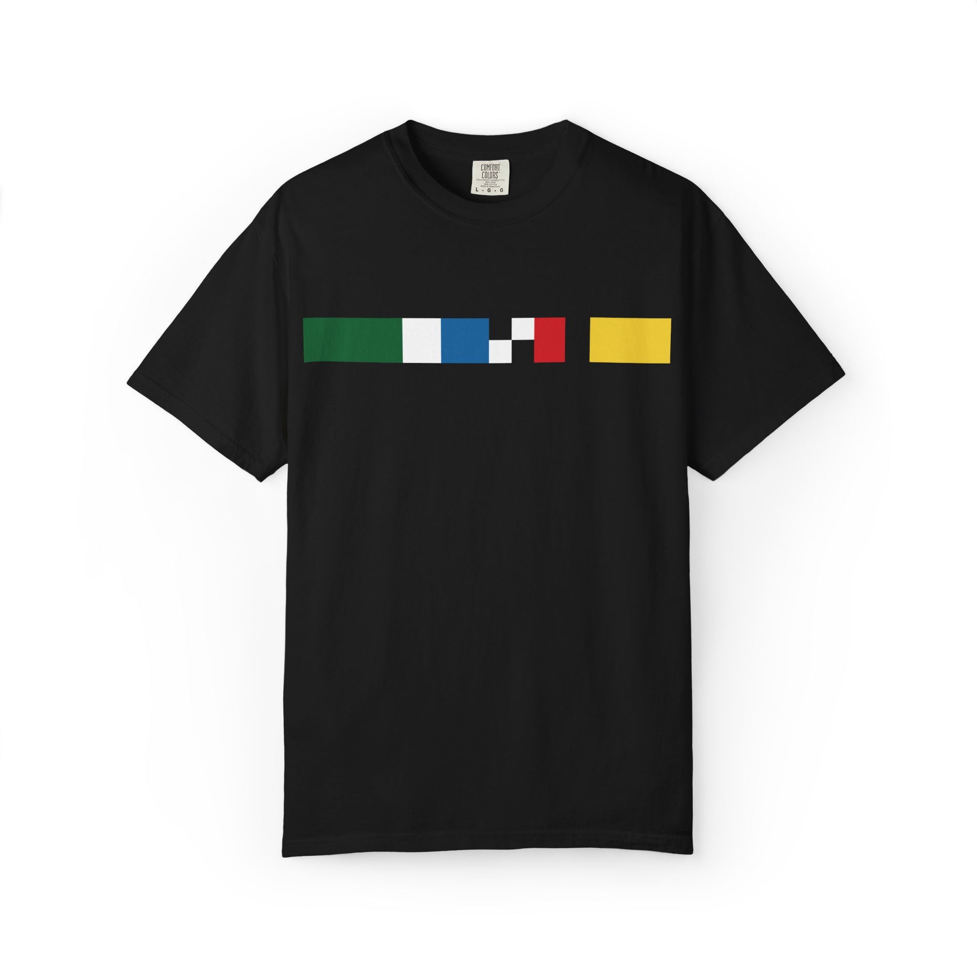 Indianapolis Motor Speedway X Flags For Good Flag Stripe T-Shirt